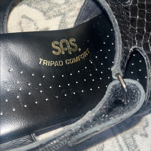 SAS women’s Suntimer Comfort Heeled Sandal in black croc size 9 - Picture 5 of 9